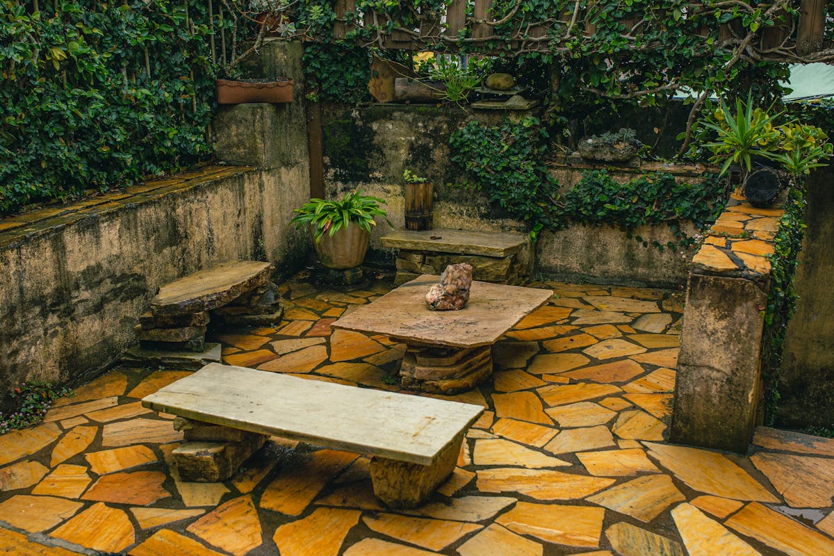 Landscaped garden with new patio built by First Choice Building Services in East Yorkshire